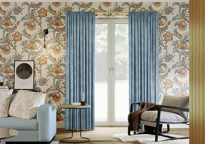 Florence Faux Suede, Cloud Blue - Made to Measure Curtains - Image 3